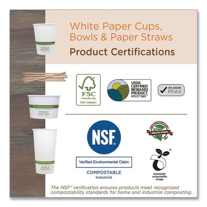 Double Wall Paper Hot Cups, 8 oz, White, 1,000/Carton