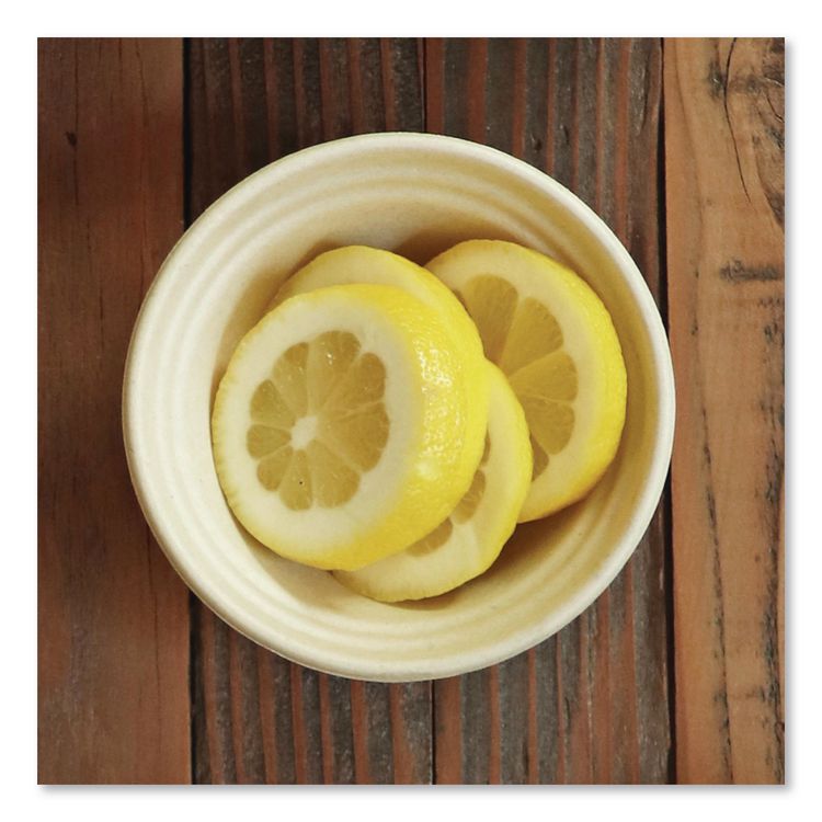 Fiber Barrel Bowls, 8 oz, 4.5" diameter x 1.8" h, Natural, Paper, 500/Carton