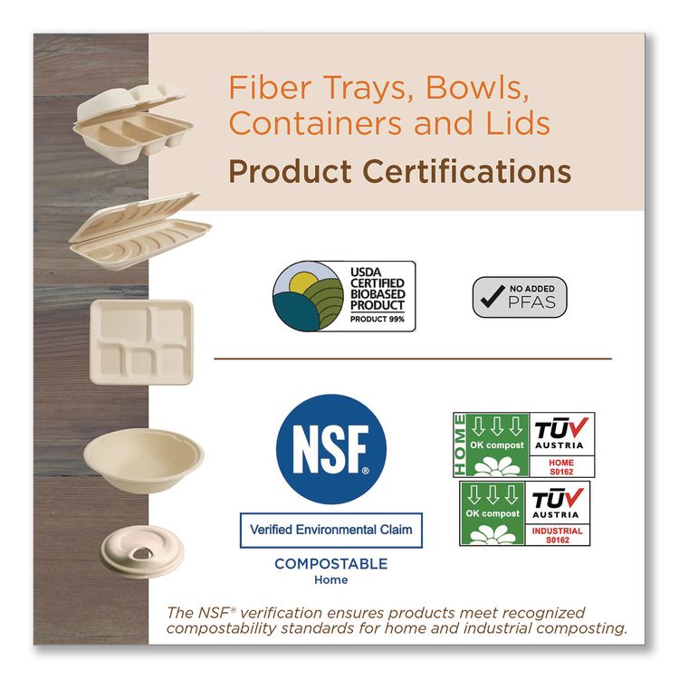 Fiber Barrel Bowls, 8 oz, 4.5" diameter x 1.8" h, Natural, Paper, 500/Carton