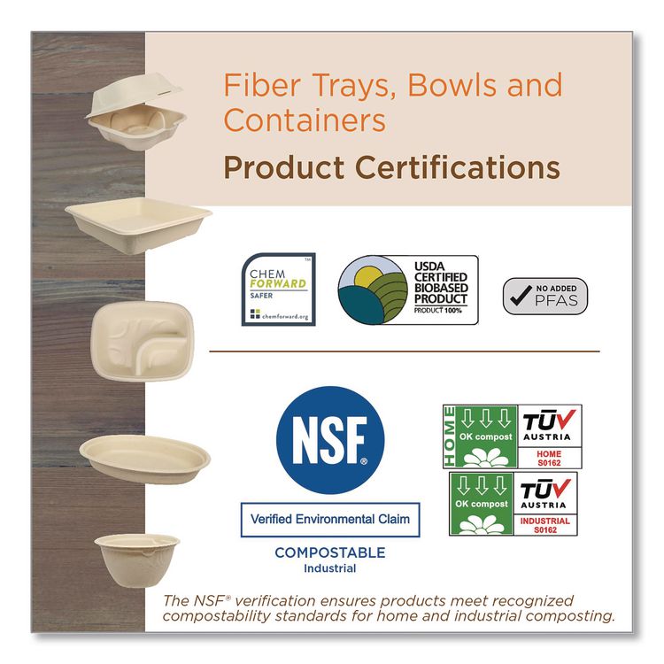 Fiber Bowls, 11.5 oz, 6 x 6 x 1.7, Natural, Paper, 1,000/Carton