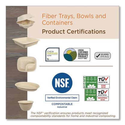 Fiber Bowls, 11.5 oz, 6 x 6 x 1.7, Natural, Paper, 1,000/Carton
