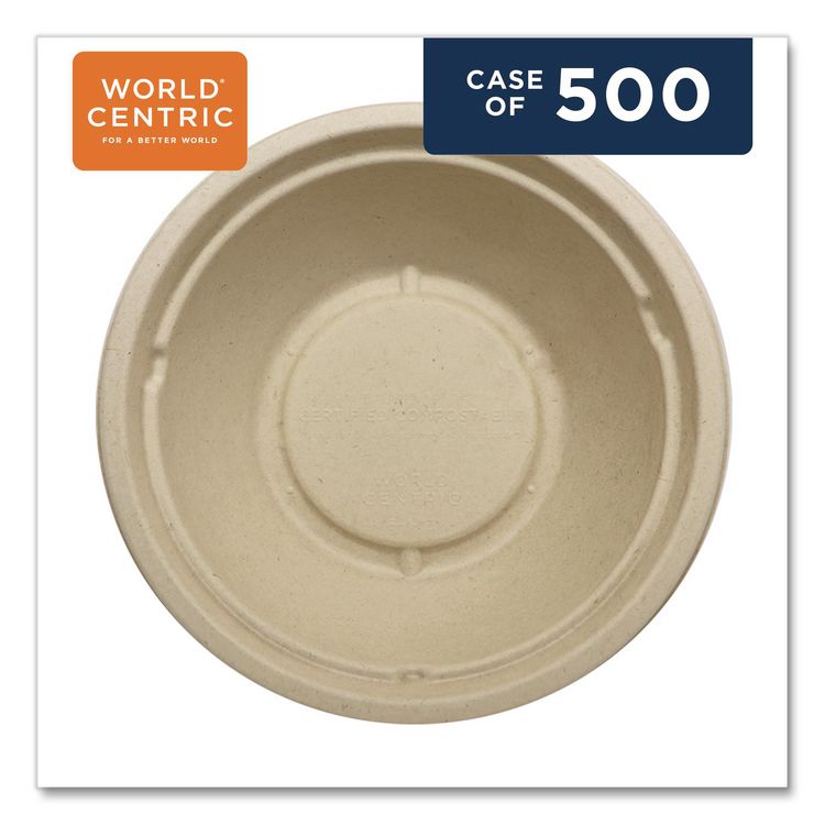 Fiber Bowls, 24 oz, 7.4 x 7.4 x 2.3, Natural, Paper, 500/Carton