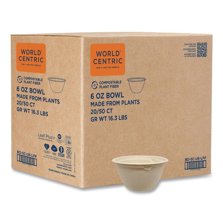 Fiber Bowls, 6 oz, 3.5 x 3.5 x 2, Natural, Paper, 1,000/Carton