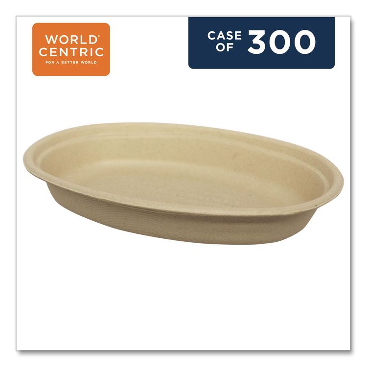 Fiber Bowls, Burrito Bowl, 32 oz, 9.7 x 5.3 x 1.6, Natural, Paper, 300/Carton