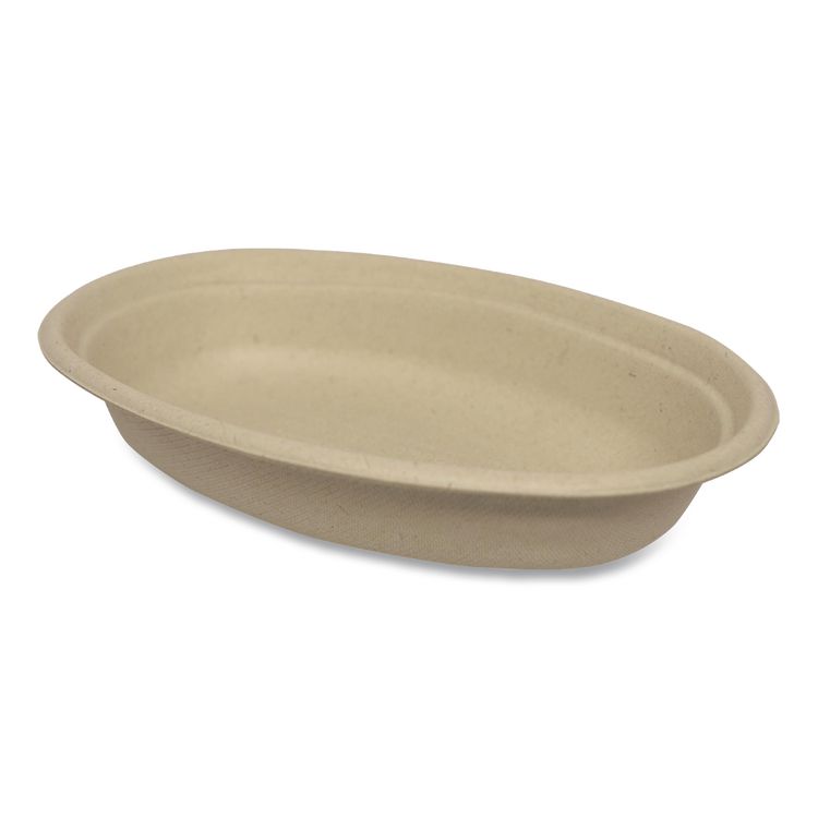 Fiber Bowls, Burrito Bowl, 18 oz, 8 x 5.3 x 1.6, Natural, Paper, 400/Carton