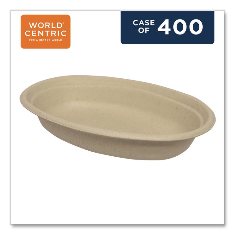 Fiber Bowls, Burrito Bowl, 18 oz, 8 x 5.3 x 1.6, Natural, Paper, 400/Carton