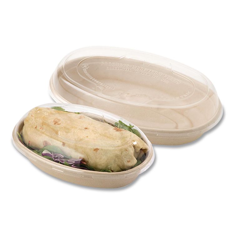 Fiber Bowls, Burrito Bowl, 18 oz, 8 x 5.3 x 1.6, Natural, Paper, 400/Carton