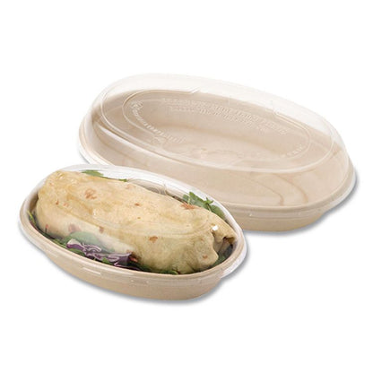 Fiber Bowls, Burrito Bowl, 18 oz, 8 x 5.3 x 1.6, Natural, Paper, 400/Carton