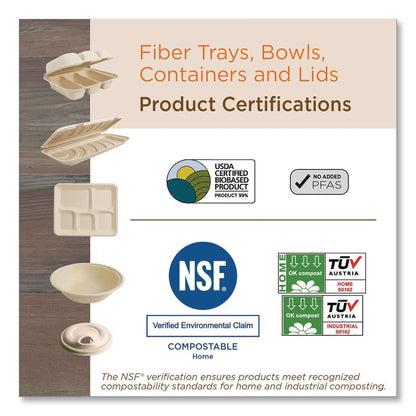 Fiber Bowls, 32 oz, 8.3 x 8.3 x 1.8, Natural, Paper, 400/Carton