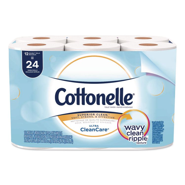 Clean Care Bathroom Tissue, Septic Safe, 1-Ply, White, 170 Sheets/Roll, 48 Rolls/Carton