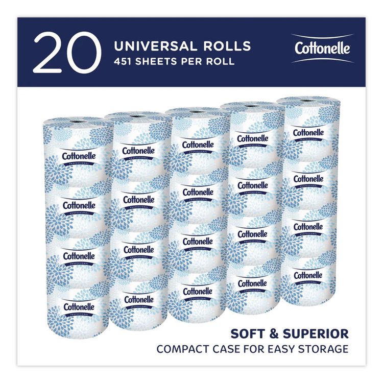 Two-Ply Bathroom Tissue, Septic Safe, White, 451 Sheets/Roll, 20 Rolls/Carton