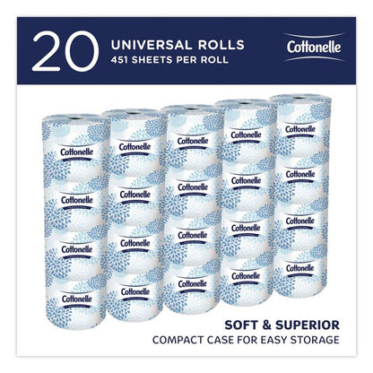 Two-Ply Bathroom Tissue, Septic Safe, White, 451 Sheets/Roll, 20 Rolls/Carton