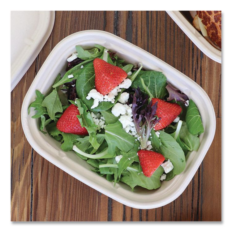 Fiber Containers, 32 oz, 8.7 x 6.5 x 2.1, Natural, Paper, 400/Carton