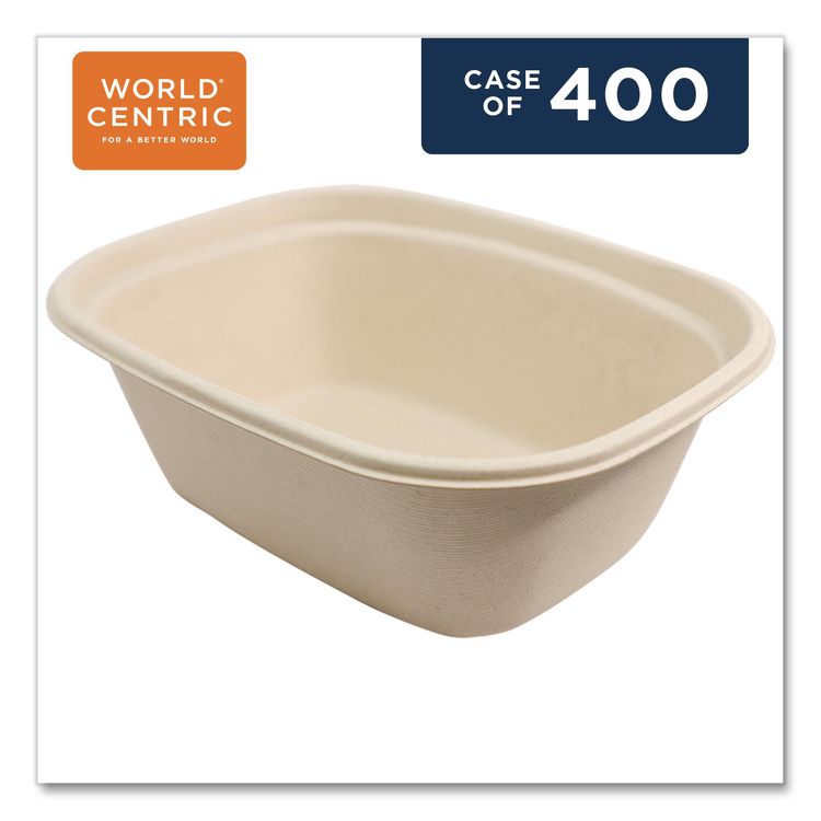 Fiber Containers, 48 oz, 8.7 x 6.5 x 3.1, Natural, Paper, 400/Carton