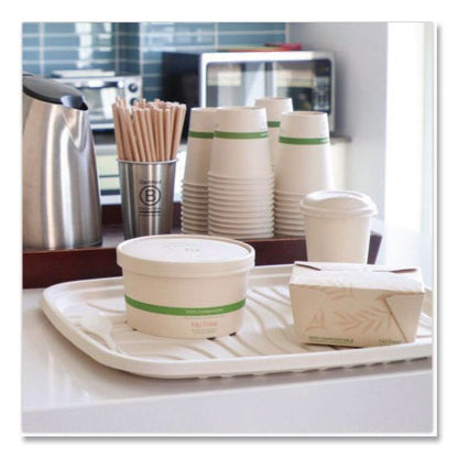 Fiber Foodservice Trays, PLA Lined, PFAS Free, 18 x 14 x 1, Natural, Paper, 100/Carton