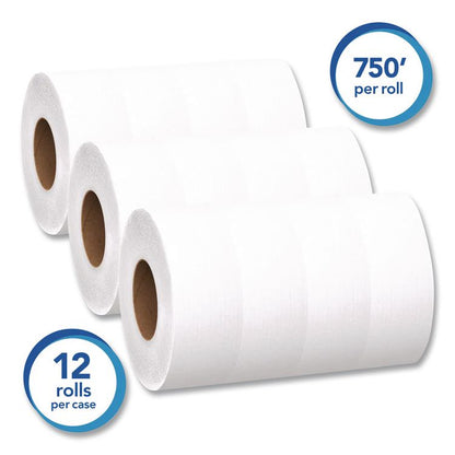 Essential Extra Soft JRT, Septic Safe, 2 Ply, 3.55" x 750 ft, White, 12 Rolls/Carton