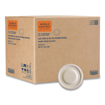 Fiber Lids for Bowls, Fits 12 oz to 32 oz Bowls, 4.7" Diameter x 0.4" h, Natural, Paper, 1,000/Carton