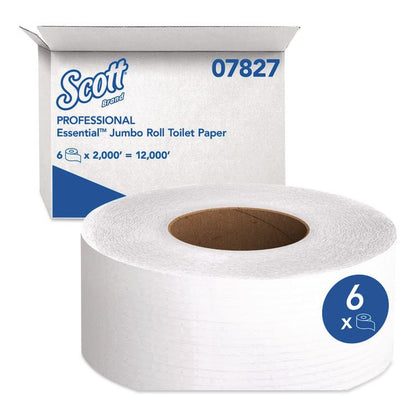 Essential JRT Extra Long Bathroom Tissue, Septic Safe, 2-Ply, 3.55" x 2,000 ft, White, 6 Rolls/Carton