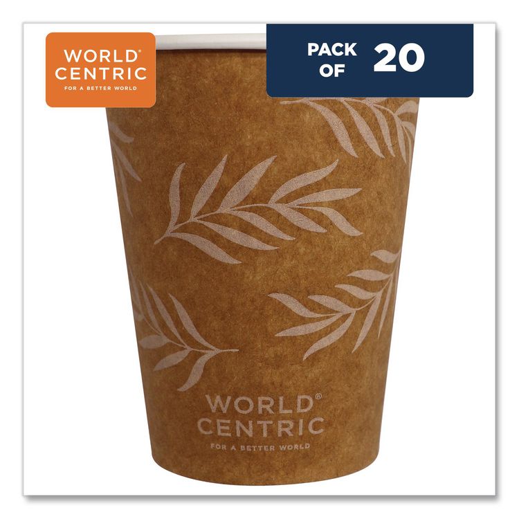 Paper Hot Cups, 12 oz, Natural, 20/Pack