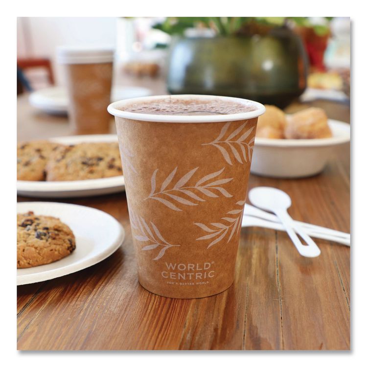 Paper Hot Cups, 12 oz, Natural, 20/Pack