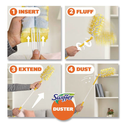 Heavy Duty Dusters Starter Kit, Handle Extends to 3 ft, 1 Handle with 12 Duster Refills