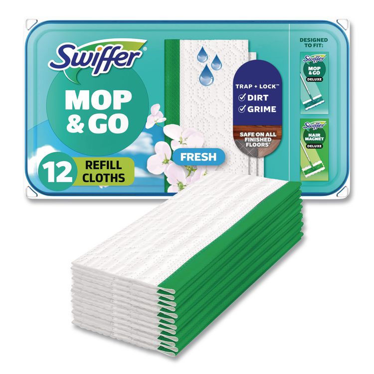 Wet Refill Cloths, 8 x 10, Fresh Scent, White, 12/Box, 6 Boxes/Carton