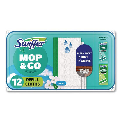 Wet Refill Cloths, 8 x 10, Fresh Scent, White, 12/Box, 6 Boxes/Carton
