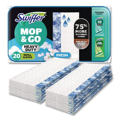 Heavy-Duty Wet Refill Cloths, 10 x 8, Open Window Fresh, 20/Tub, 6 Tubs/Carton