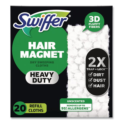 Heavy-Duty Dry Refill Cloths, 10.3 x 7.8, White, 20/Pack, 4 Packs/Carton