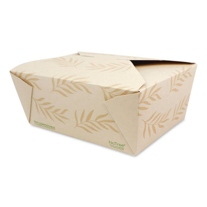 No Tree Folded Takeout Containers, 95 oz, 6.5 x 8.7 x 3.5, Natural, Sugarcane, 160/Carton