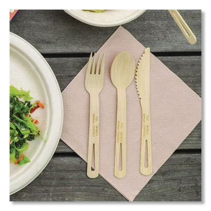 NoTree Cutlery, Light Mediumweight, Fork/Knife/Spoon/Napkin, Paper, Natural, 250/Carton