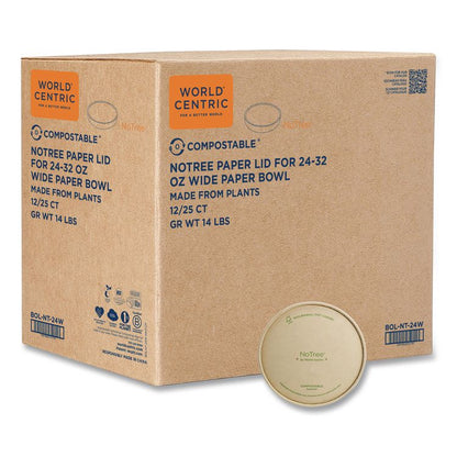 Paper Lids for Bowls. 5.9" Diameter, Natural, 300/Carton