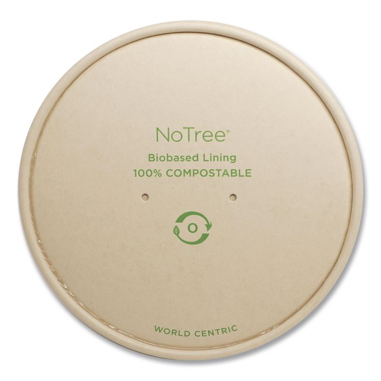 Paper Lids for Bowls. 5.9" Diameter, Natural, 300/Carton