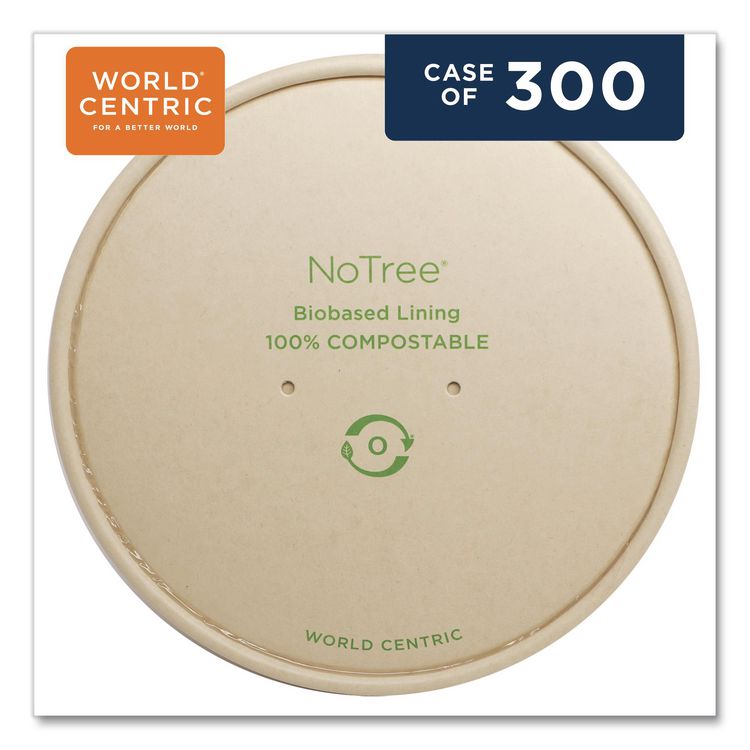 Paper Lids for Bowls. 5.9" Diameter, Natural, 300/Carton