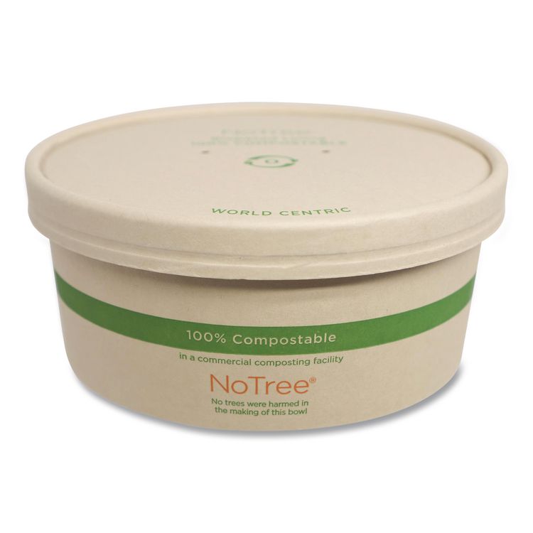 Paper Lids for Bowls. 5.9" Diameter, Natural, 300/Carton