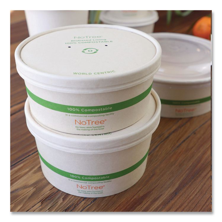 Paper Lids for Bowls. 5.9" Diameter, Natural, 300/Carton