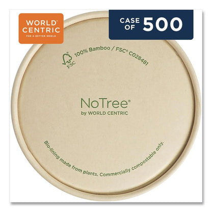 Paper Lids for Bowls, 4.6" Diameter, Brown, 500/Carton
