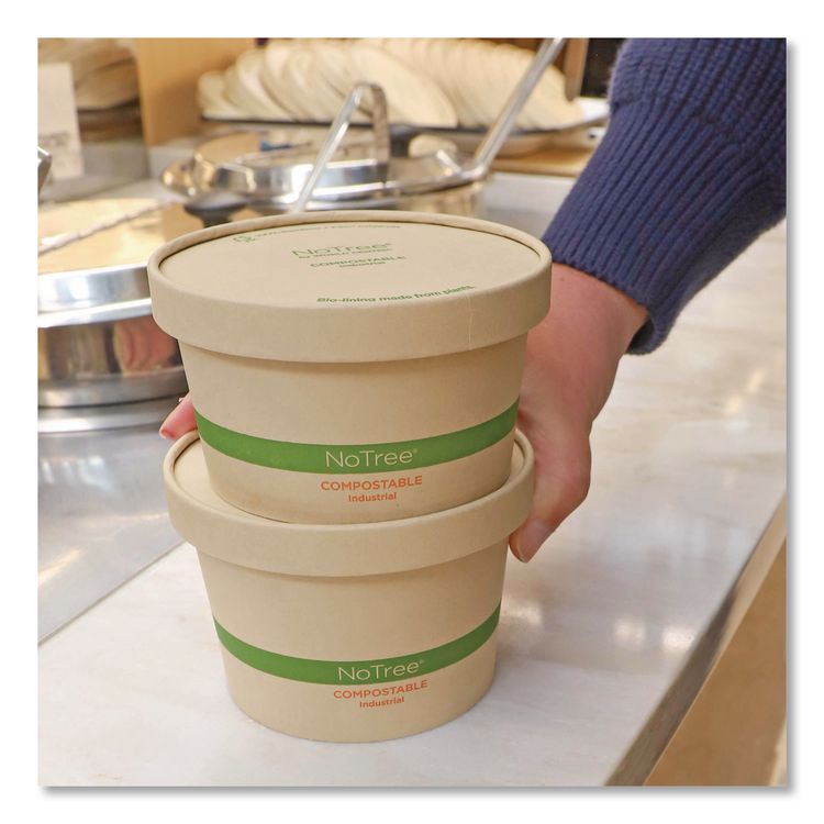 Paper Lids for Bowls, 4.6" Diameter, Brown, 500/Carton