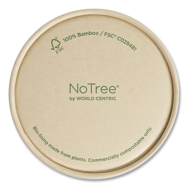 Paper Lids for Bowls, 3.6" Diameter, Brown, 500/Carton