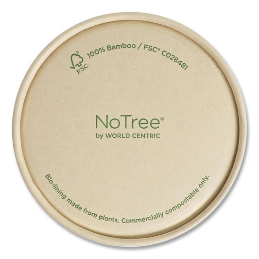 Paper Lids for Bowls, 3.6" Diameter, Brown, 500/Carton