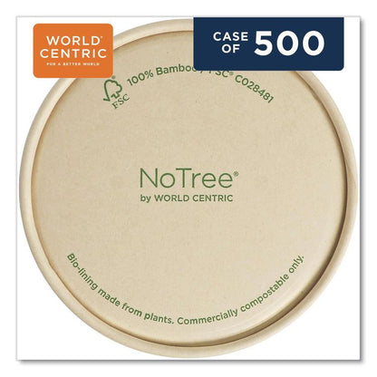 Paper Lids for Bowls, 3.6" Diameter, Brown, 500/Carton