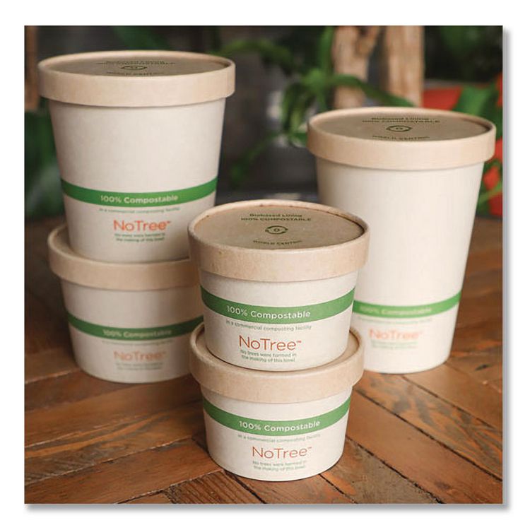 Paper Lids for Bowls, 3.6" Diameter, Brown, 500/Carton