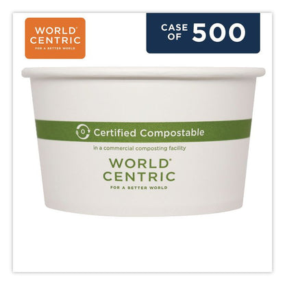 Paper Bowls, 12 oz, 4.5" Diameter x 2.5" h, White, 500/Carton