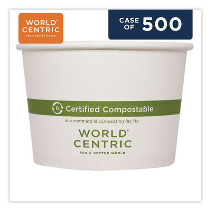 Paper Bowls, 16 oz, 4.4" Diameter x 3" h, White, 500/Carton