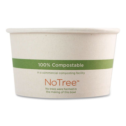 No Tree Paper Bowls, 12 oz, 4.4" Diameter x 2.5" h, Natural, Sugarcane, 500/Carton