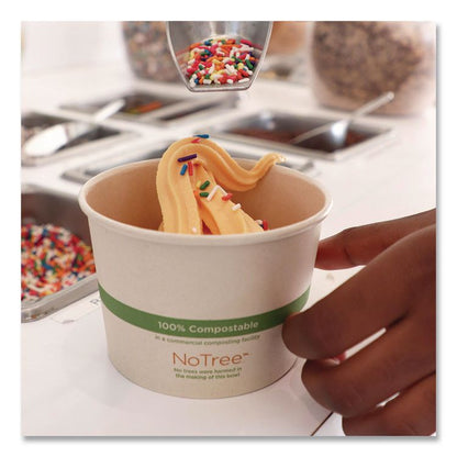 No Tree Paper Bowls, 16 oz, 4.4" Diameter x 3" h, Natural, Sugarcane, 500/Carton