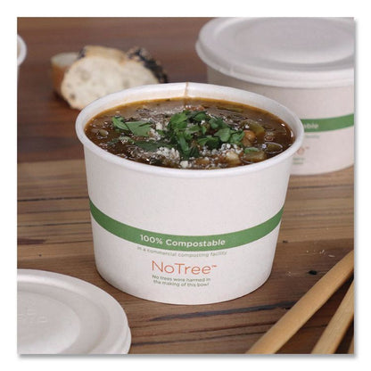 No Tree Paper Bowls, 16 oz, 4.4" Diameter x 3" h, Natural, Sugarcane, 500/Carton