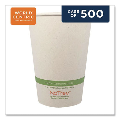 No Tree Paper Bowls, 32 oz, 4.4" Diameter x 5.8" h, Natural, Sugarcane, 500/Carton