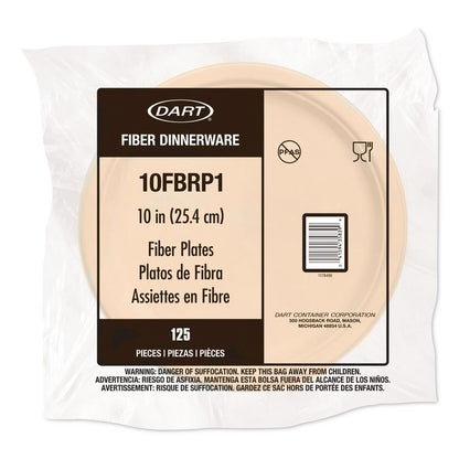 Compostable Molded Fiber Dinnerware, ProPlanet Seal, Plate, 10.2" dia, Natural, 500/Carton