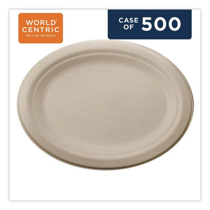 Fiber Plates, Paper, 12" dia, Oval, Natural, 500/Carton